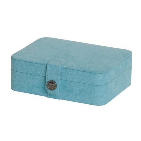 MELE & CO Mele & Co 0057340M Giana Plush Fabric Jewelry Box with Lift Out Tray in Aqua 0057340M